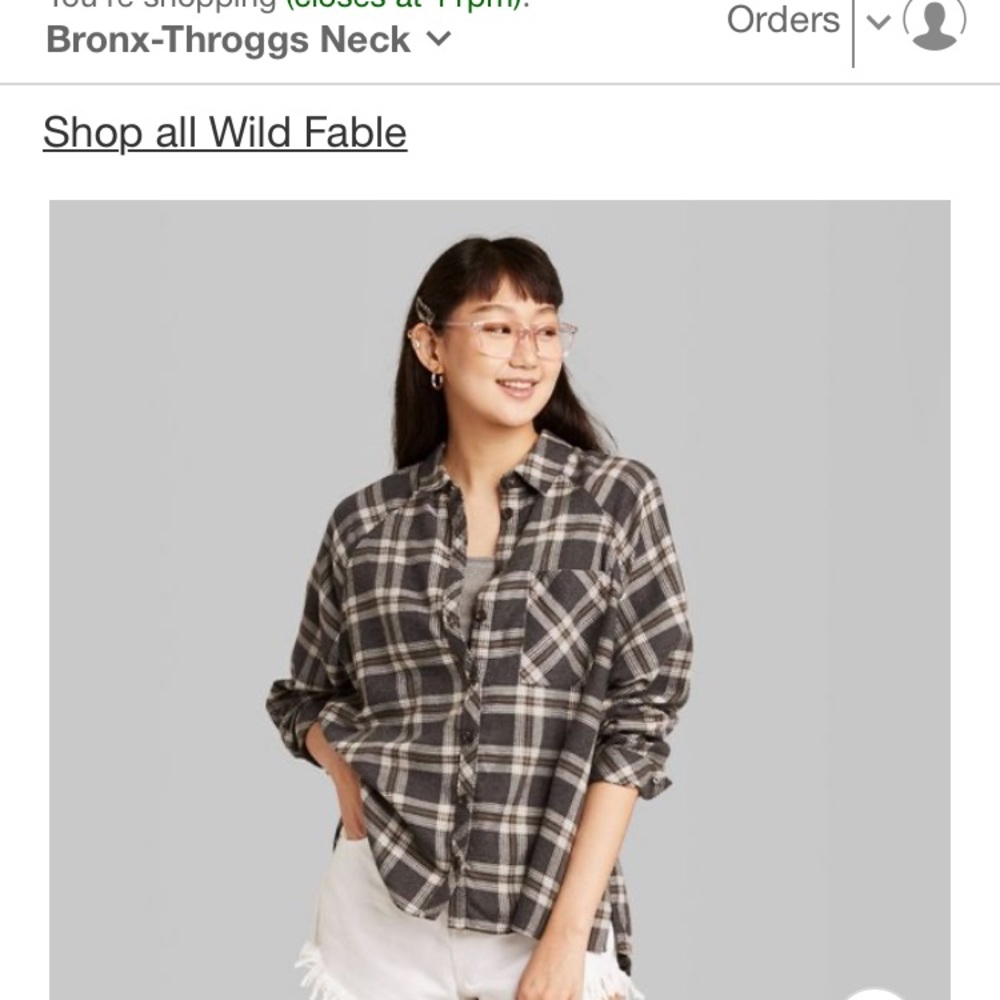 Women's Plaid Oversized Button-Down Wild Fable